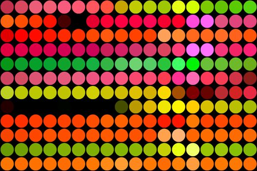 Fluorescent colored dots abstract geometric background pattern. Digital illustration.