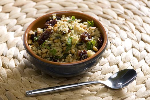 couscous salad with pine nuts