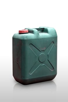 Green Fuel tank on white background, Isolated