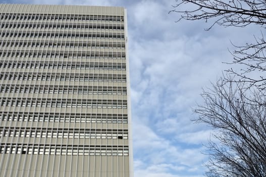 High-rise office building. Abstract modern architecture background.
