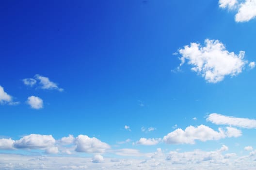 blue sky with clouds and sun