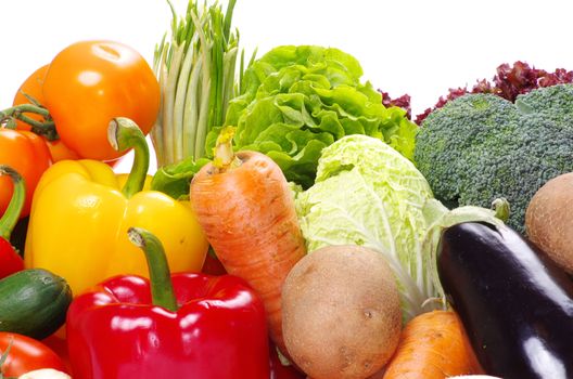  vegetables on the white background