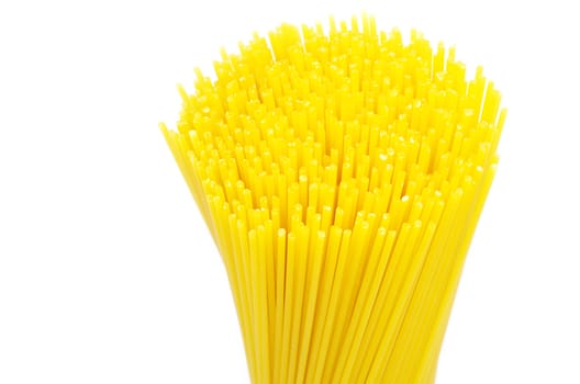 Bunch of spaghetti isolated on white background.