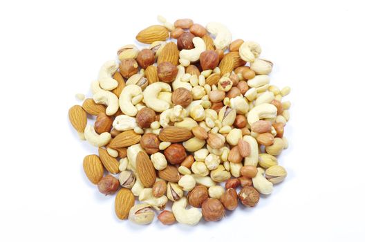  mixed nuts on white background