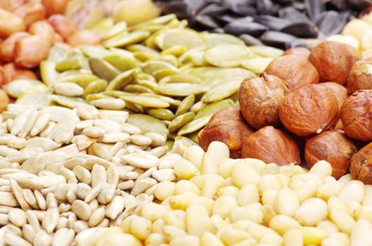  seeds and nuts with collection