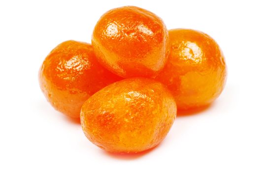 Dried kumquat isolated on a white background