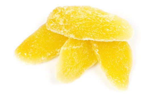 Dried mango on white background