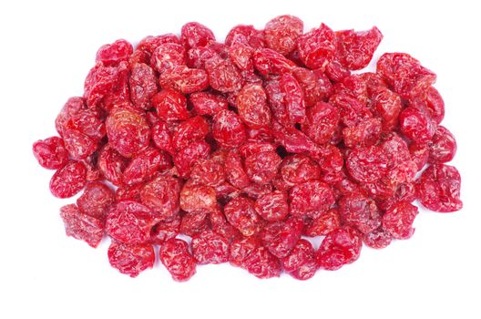 red dried goji berries on white