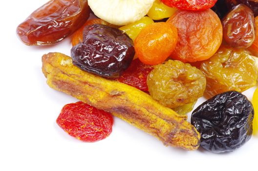 dried fruits collection on white