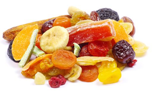 mix dried fruits collection on white