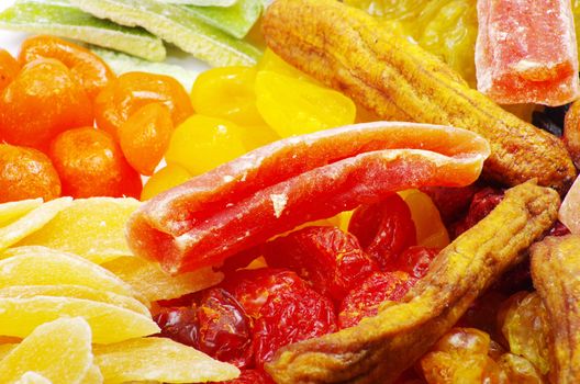 Background made of assorted dried fruits