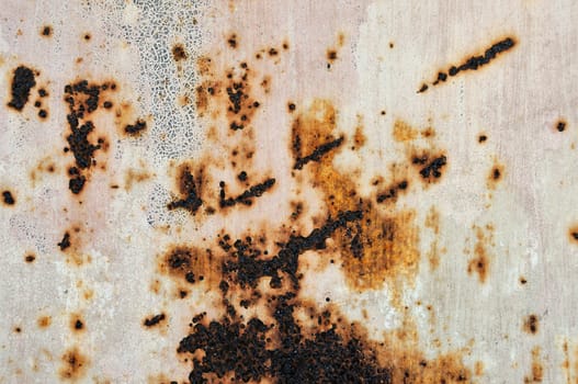 Rusty metal surface and chipped paint. Abstract industrial texture.