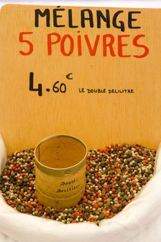 pepper, street market in Castellane, Provence, France