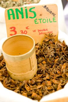 spice, street market in Castellane, Provence, France