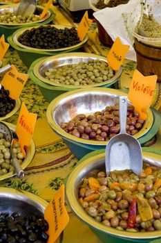 olives, street market in Castellane, Provence, France