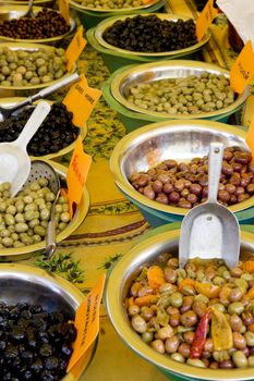 olives, street market in Castellane, Provence, France