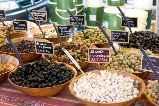 olives, street market in Salles-sur-Verdon, Provence, France
