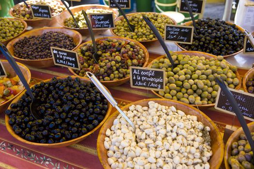 olives, street market in Salles-sur-Verdon, Provence, France