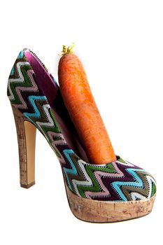 High heel shoe with a carrot, for the dutch holiday called "sinterklaas"