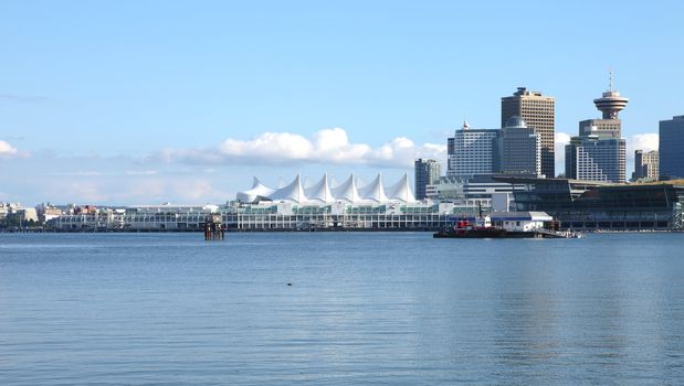 Canada Place in Vancouver BC Canada a port of entry & departure for cruise ships.