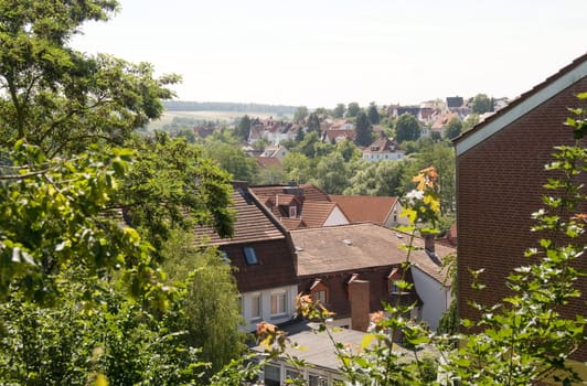 View of the city's rooftops.