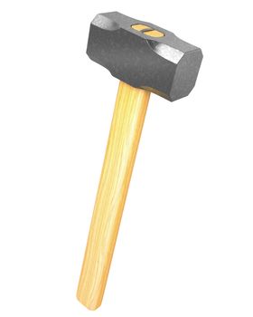Metal sledge hammer isolated on white background