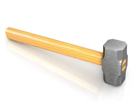 Metal sledge hammer isolated on white background