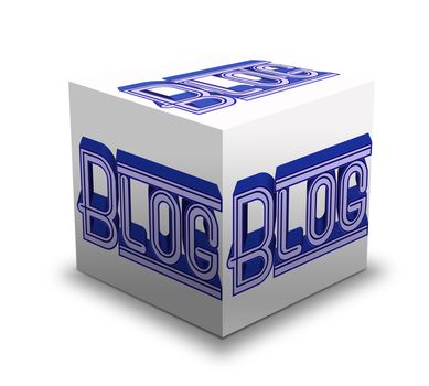 the word blog on the sides of a cube