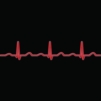 ecg waves in red on a black background