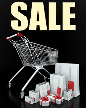 3D image of the text of a big sale