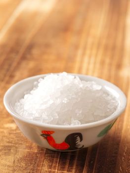 close up of a bowl of salt