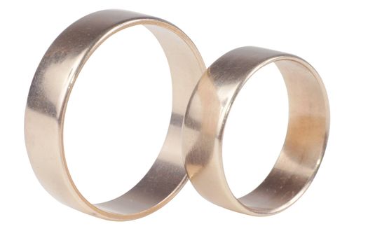 Extreme closeup of Wedding ring with clipping path.
