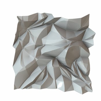 crumpled white paper isolated