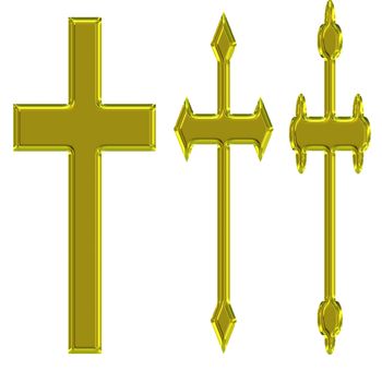 three golden crosses