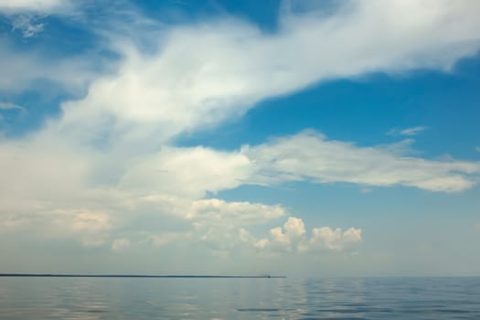 Cloudscape over the sea near the coast