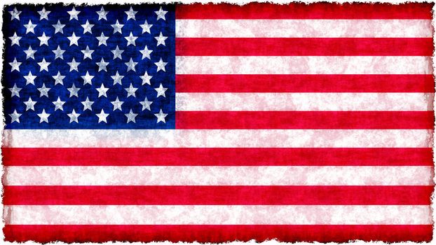 flag of united states of america on grunge with burnt edges