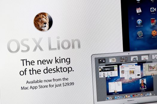 Kiev, Ukraine - Jule 20, 2011 -  Apple inc. launched a new operation system for desktop called Mac OS X Lion (version 10.7). The new operating system has more than 250 features over the previous version.