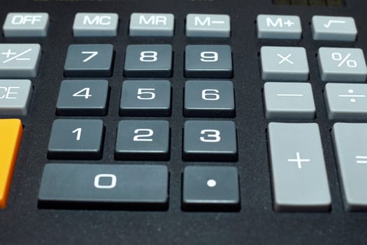 Keypad of a calculator close up