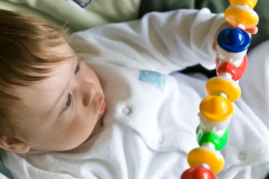 people series: little girl are play the game in cradle