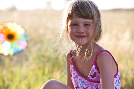 people series: little summer girl on meadow