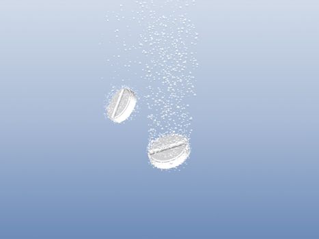 fizzy tablets dissolving in water