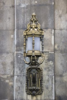 ancient lamp in Budapest, Hungary