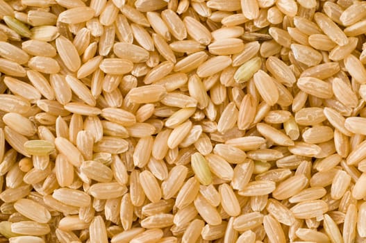 close-up of brown rice, background
