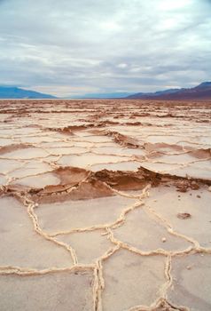 Badwater is a basin in California's Death Valley, noted as the lowest point in North America, with an elevation of 282 feet (85.5 m) below sea level.