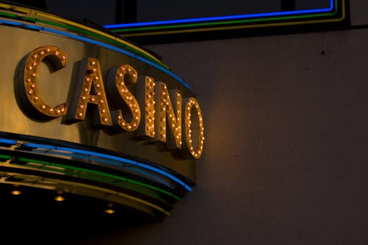 casino sign at Budapest's night