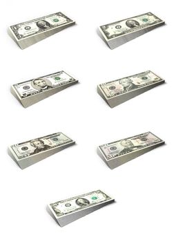 3d rendered dollars