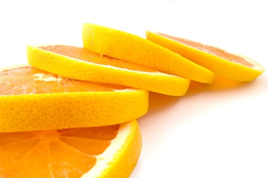 close-up of orange slices