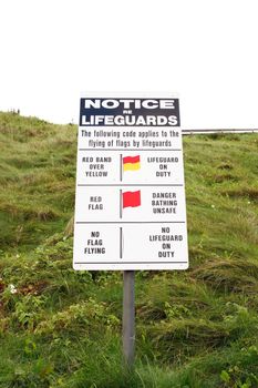a warning sign about lifeguard rules in kerry ireland
