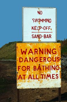 a warning sign for no swimming in kerry ireland