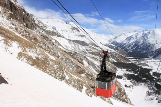 Gondola at Elbrus mountain. Caucasus. Russian Federation
